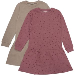 MINYMO - MISweat - Jurk - Rood - 2 Pack - Lange Mouw