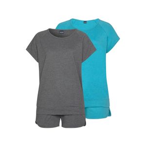 Arizona - Shortama - Turquoise en Grijs - 4-delig - Set van 2