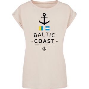 F4NT4STIC Shirt 'Ostsee Flaggen'  sand / navy / turquoise / wit