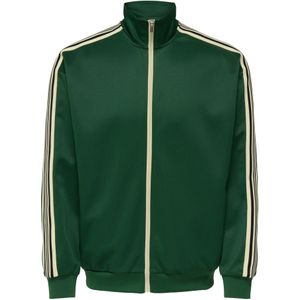 Only & Sons Sweatvest 'ONSRIBER'  pasteelgeel / donkergroen / zwart