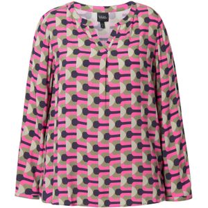 Ulla Popken Blouse  nachtblauw / kaki / pastelgroen / lichtroze