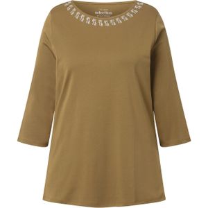 Ulla Popken Shirt  olijfgroen / wit