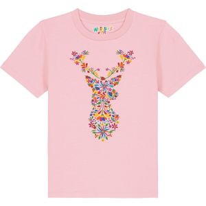 watabout.kids Shirt 'Floral Deer'  blauw / groen / pink / rosa
