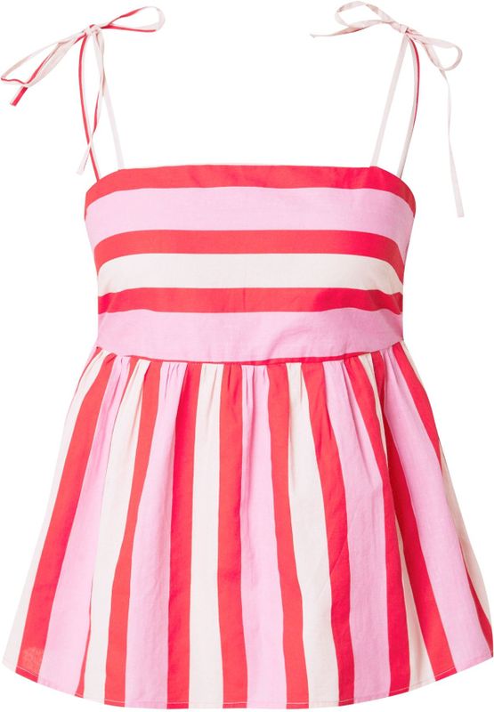 PIECES Top 'PCAmina'  rosa / bloedrood / wit