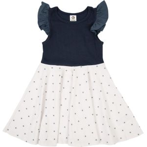 Müsli by GREEN COTTON Jurk  donkerblauw / geel / wit