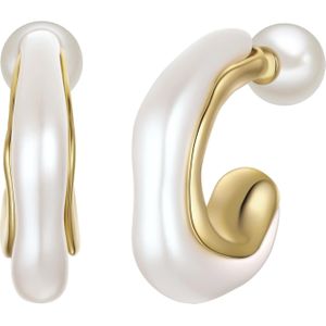 Yokoamii Oorbellen  goudgeel / parelwit