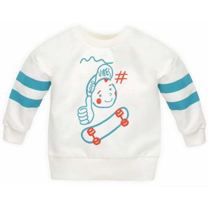 Pinokio Sweatshirt  turquoise / donkeroranje / wit