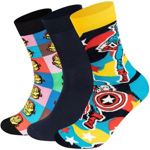 Happy Socks Sokken 'MARVEL Captain America-Iron Man'  gemengde kleuren