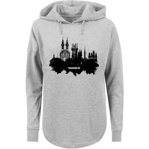 F4NT4STIC Sweatshirt 'Cities Collection - Munich skyline'  grijs / zwart
