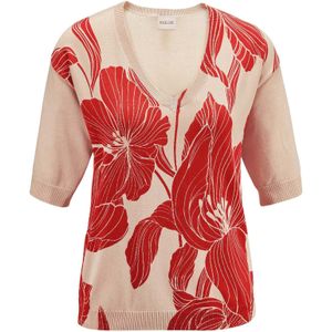 MADELEINE Trui  beige / rood