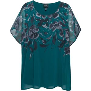 Ulla Popken Blouse  donkergroen / wit