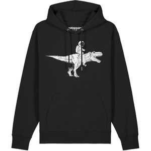 Watapparel Sweatshirt ' Astronaut on T-Rex '  zwart / wit