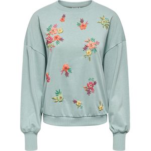 ONLY Sweatshirt 'ONLBROOKE'  olijfgroen / mintgroen / spar / donkeroranje