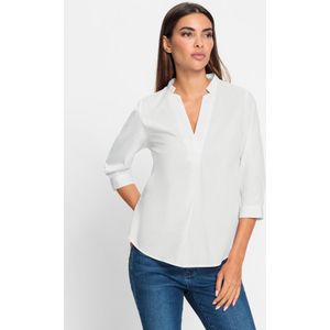 Blouse - Wit - 100% Katoen - V-hals 3/4-mouwen