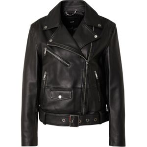 BOSS - Leren Jas - Met Riem en Asymmetrische Rits