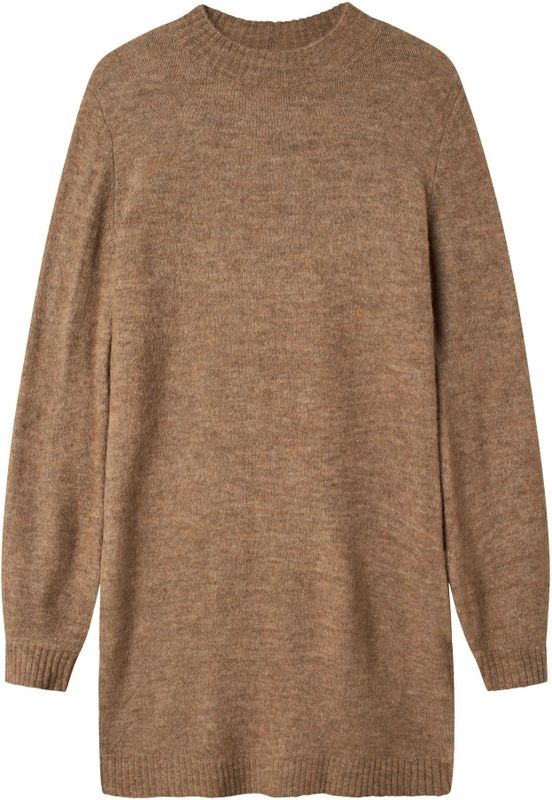 Jerseyjurken - Relaxed Fit Jurk - Lange Mouwen - Ronde Hals - Kort - Geribde Manchetten