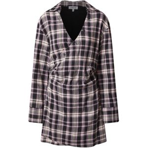 EDITED Jurk 'Calla'  pastelgroen / pruim / zwart