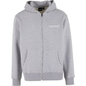 Bruno Banani Sweatvest 'Duncan'  grijs / grijs gemêleerd / wit