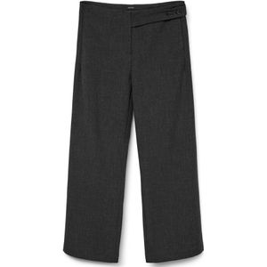 Vero Moda - Vmbestie Mw Wide Strap Pant - Broek - Dark Grey Melange