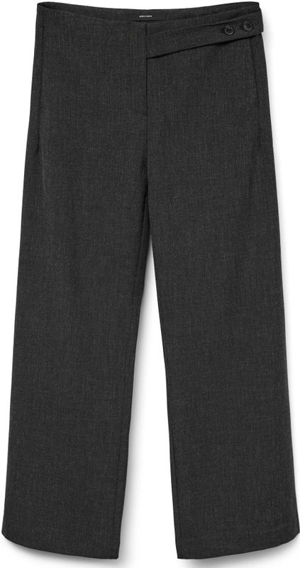 Vero Moda - Vmbestie Mw Wide Strap Pant - Broek - Dark Grey Melange