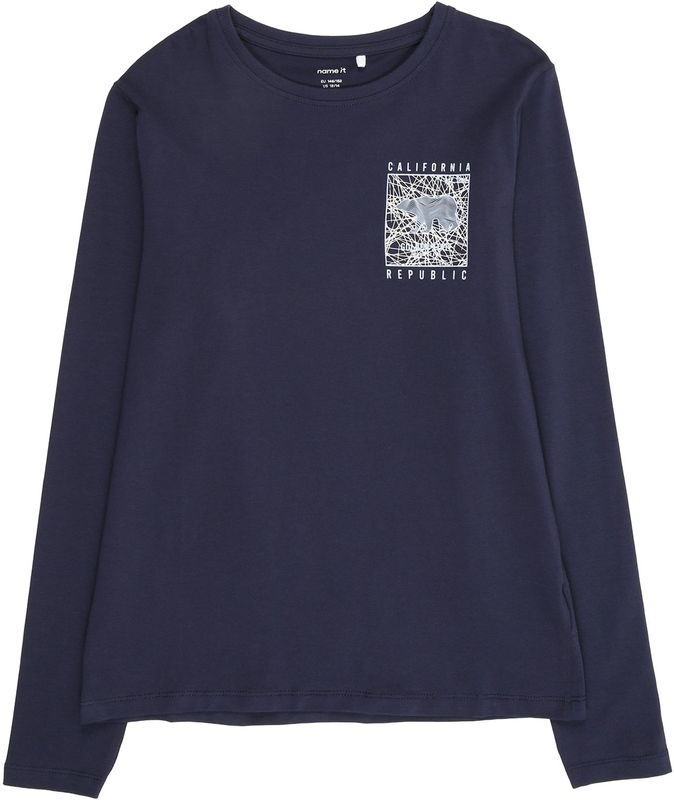 NAME IT Shirt 'NKMVUX'  navy / grijs / wit