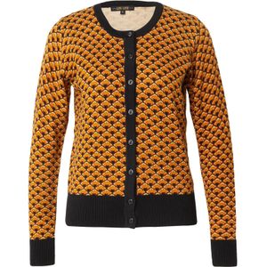 King Louie Gebreid vest 'Frio'  groen / oranje / zwart / wit