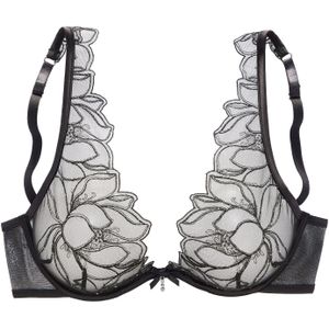 Lascana - Beugel-bh - Zwart - Met Licht Transparant Kant - Balconette