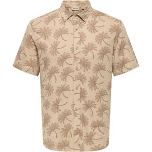 Only & Sons Overhemd 'ONSMALDINI'  donkerbeige