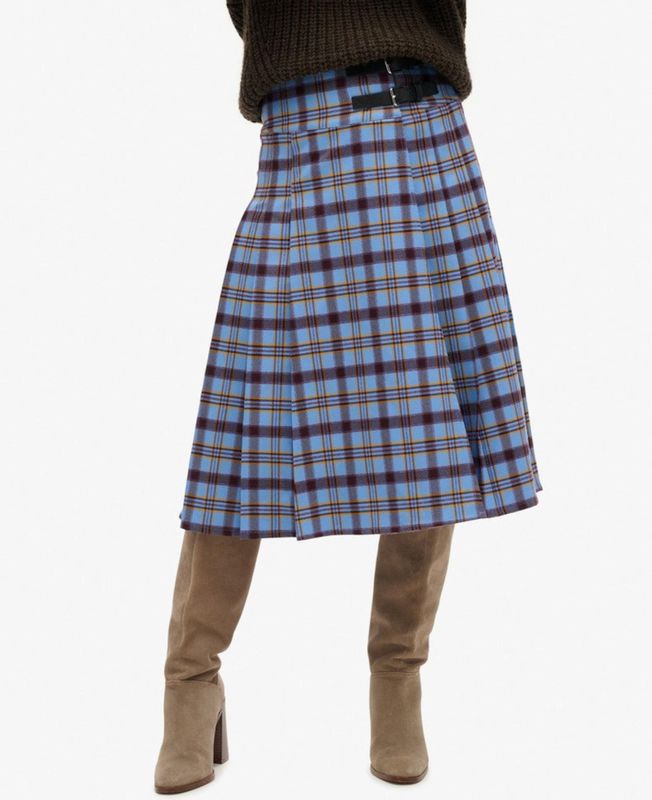 Superdry - W7210366A - Midi-Rok - Zwart - Polyester