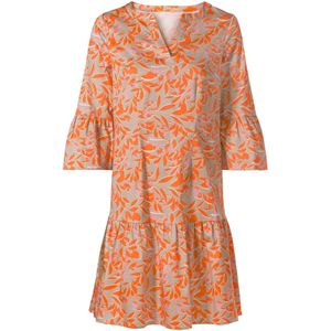heine Jurk  donkerbeige / oranje / rosé / wit