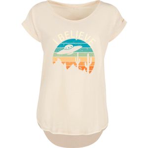 F4NT4STIC Shirt 'I Believe UFO Alien Sonnenuntergang'  sand / gemengde kleuren