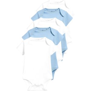 Next Rompertje/body  lichtblauw / wit