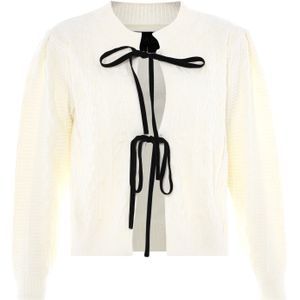 NAEMI Gebreid vest  zwart / wolwit