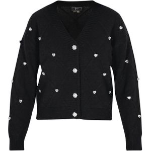 faina Gebreid vest  zwart / transparant