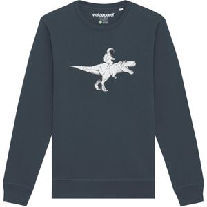 Watapparel Sweatshirt ' Astronaut on T-Rex '  antraciet / wit gemêleerd