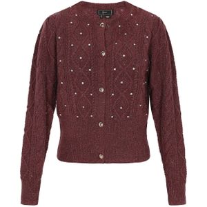 faina Gebreid vest  bourgogne