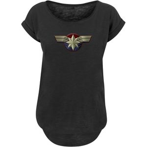 F4NT4STIC Shirt 'Captain Marvel Chest Emblem'  blauw / stone grey / donkerrood / zwart