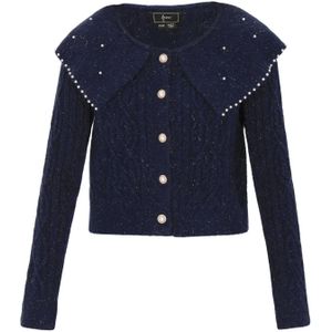 faina Gebreid vest  navy