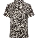 MORE & MORE - Blouse - Crème / Chocoladebruin - Dierenprint - Kwartmouw