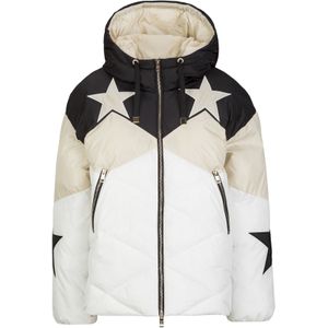 19V69 ITALIA Winterjas 'Miriam Wintergames'  ecru / zwart / wit