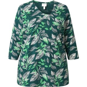 Ulla Popken Blouse  smaragd / donkergroen / wit