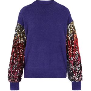IZIA Trui  donkerblauw / goud / bloedrood / zilver