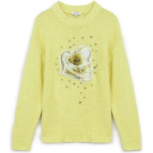 Twist Trui  geel / goud / wit