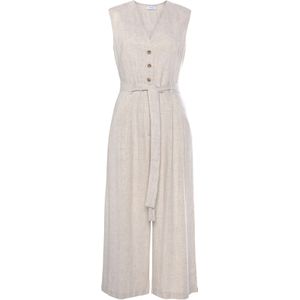 Zand - Jumpsuit - Casual-Chic - Mouwloos - V-Hals
