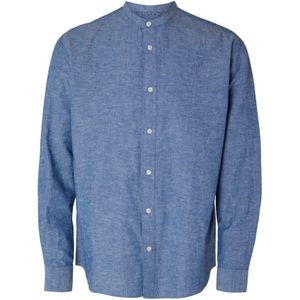 SELECTED HOMME - REGNEW - Overhemd - Katoen/Linnen - Blauw