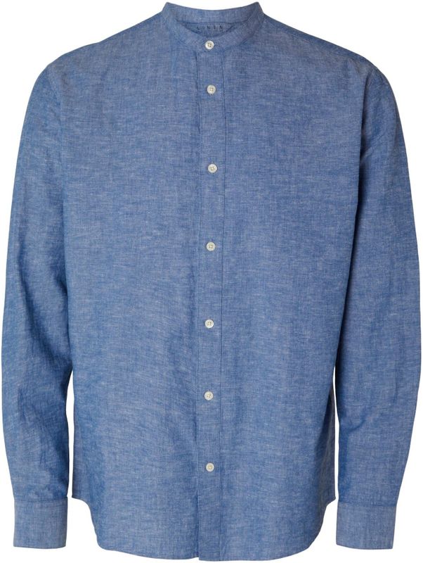 SELECTED HOMME - REGNEW - Overhemd - Katoen/Linnen - Blauw