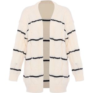 faina Gebreid vest  nachtblauw / wolwit