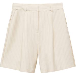 MANGO Bandplooibroek 'Lirio'  lichtbeige / olijfgroen