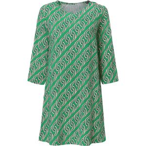 For You Moda Jurk  groen / zwart / wit