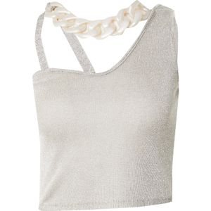 Monki Top  zilvergrijs / parelwit